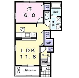 クローズド相見2 1LDKの間取図画像