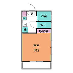 竜美東スカイヒルズ6 1Kの間取図画像