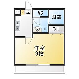 エスポワール若松1 1Kの間取図画像