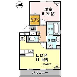 カサルーチェ2 1LDKの間取図画像