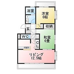 柊館 2LDKの間取図画像
