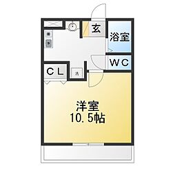 コンフォール緑丘 1Kの間取図画像