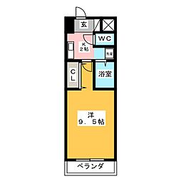 A・city中島西 1Kの間取図画像