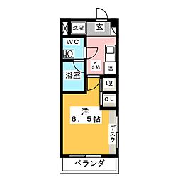 フィオーレ明大寺 1Kの間取図画像