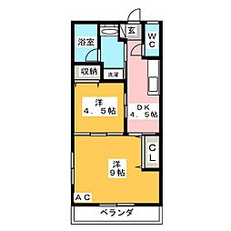 トーヨーコートアゼリア2 2Kの間取図画像