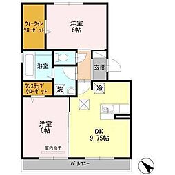 エターナルウイング 2DKの間取図画像