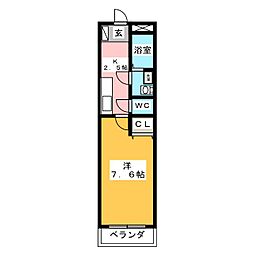 K-SQUARE 1Kの間取図画像
