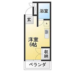 ミナミハイツ ワンルームの間取図画像