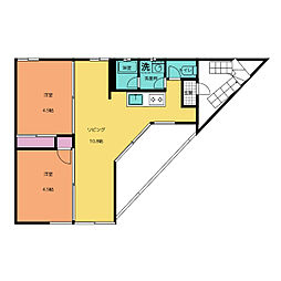 ウエスト2 2LDKの間取図画像