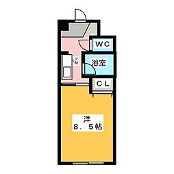 ジナ東海2 1Kの間取図画像