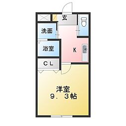 コスモ杉山社宅2 1Kの間取図画像