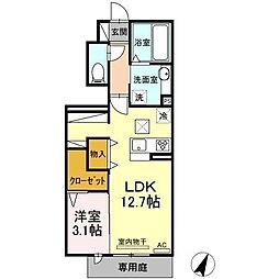 明日香 1LDKの間取図画像