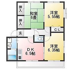 グランデージリフレ 3DKの間取図画像