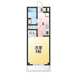 ライフインビューラー 1Kの間取図画像