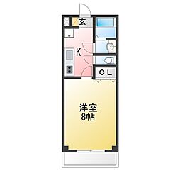 ライフインビューラー 1Kの間取図画像