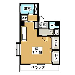 M.M.O ワンルームの間取図画像