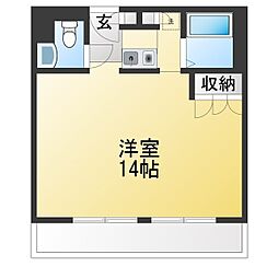 フォーチュンシティマンション ワンルームの間取図画像