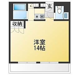 フォーチュンシティマンション ワンルームの間取図画像