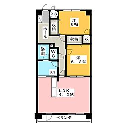 カルディア 2LDKの間取図画像