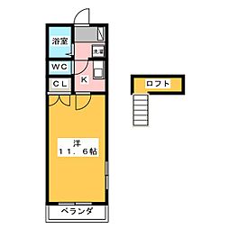 ユートピア・K 1Kの間取図画像