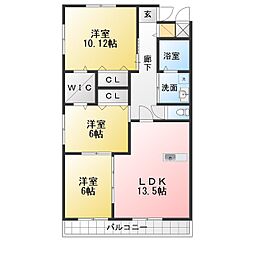 メゾン・ド・パルクヴェール 3LDKの間取図画像