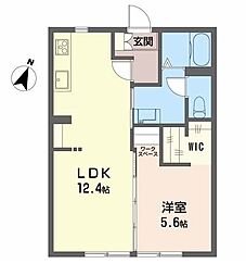 グランド・ソレーユA 1LDKの間取図画像