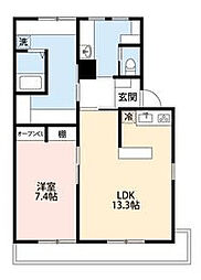 フィオーレコリーナ 1LDKの間取図画像