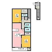 シュプールウエスト21  ｜ 愛知県知多郡武豊町大字冨貴字新西側（賃貸アパート2LDK・2階・67.54㎡） その2