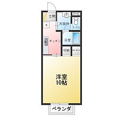 プランドールハイツ 1Kの間取図画像