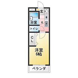ドリームハイツ 1Kの間取図画像