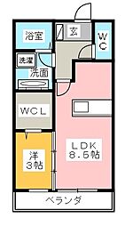 クレイエル青山 1LDKの間取図画像