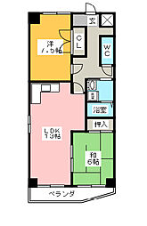サンロック 2LDKの間取図画像