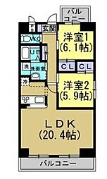パークサイド知多半田 2LDKの間取図画像