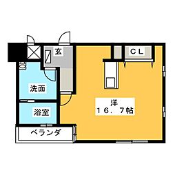 スプランドゥール ワンルームの間取図画像
