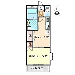 ローズガーデン青山 1DKの間取図画像