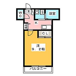 ベイフローラ 1Kの間取図画像