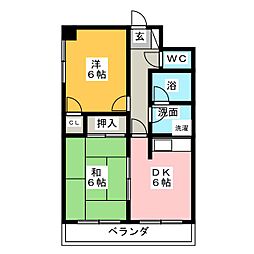 NOVA桜ヶ丘 2DKの間取図画像