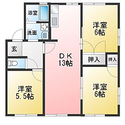 クリアハウス・杉C 3LDKの間取図画像