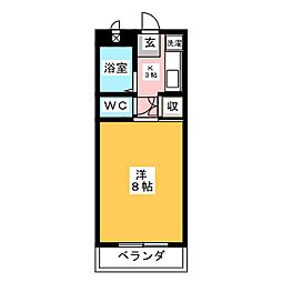 フレンド・ハイツ 1Kの間取図画像