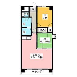 K・Iソシア1 2LDKの間取図画像