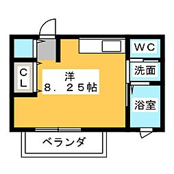 Ｆｅｒｉｏ　不二ガ丘 3階ワンルームの間取り