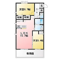 エスペリア空 2LDKの間取図画像