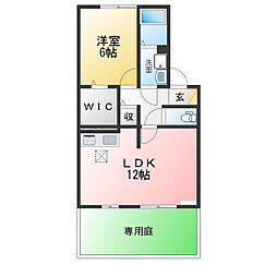 グリシーヌ 1LDKの間取図画像