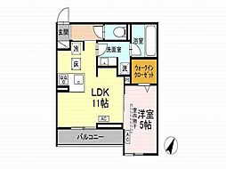 K Front 1LDKの間取図画像