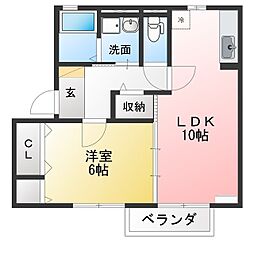 アルペンローゼ 1LDKの間取図画像