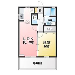 ハーブ神領 1LDKの間取図画像