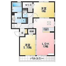 メープルハウス 2LDKの間取図画像