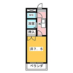 ジョワイユ21 1Kの間取図画像