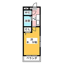 キャッスル八事 1Kの間取図画像