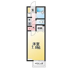 クレスト 1Kの間取図画像